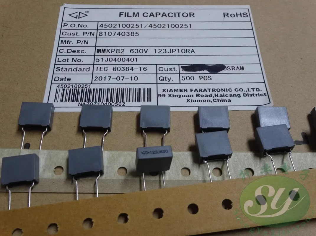 

10PCS Xiamen Fara MKP82 0.012uf/630v 12nf 123 New 10MM pin 8MM film capacitor