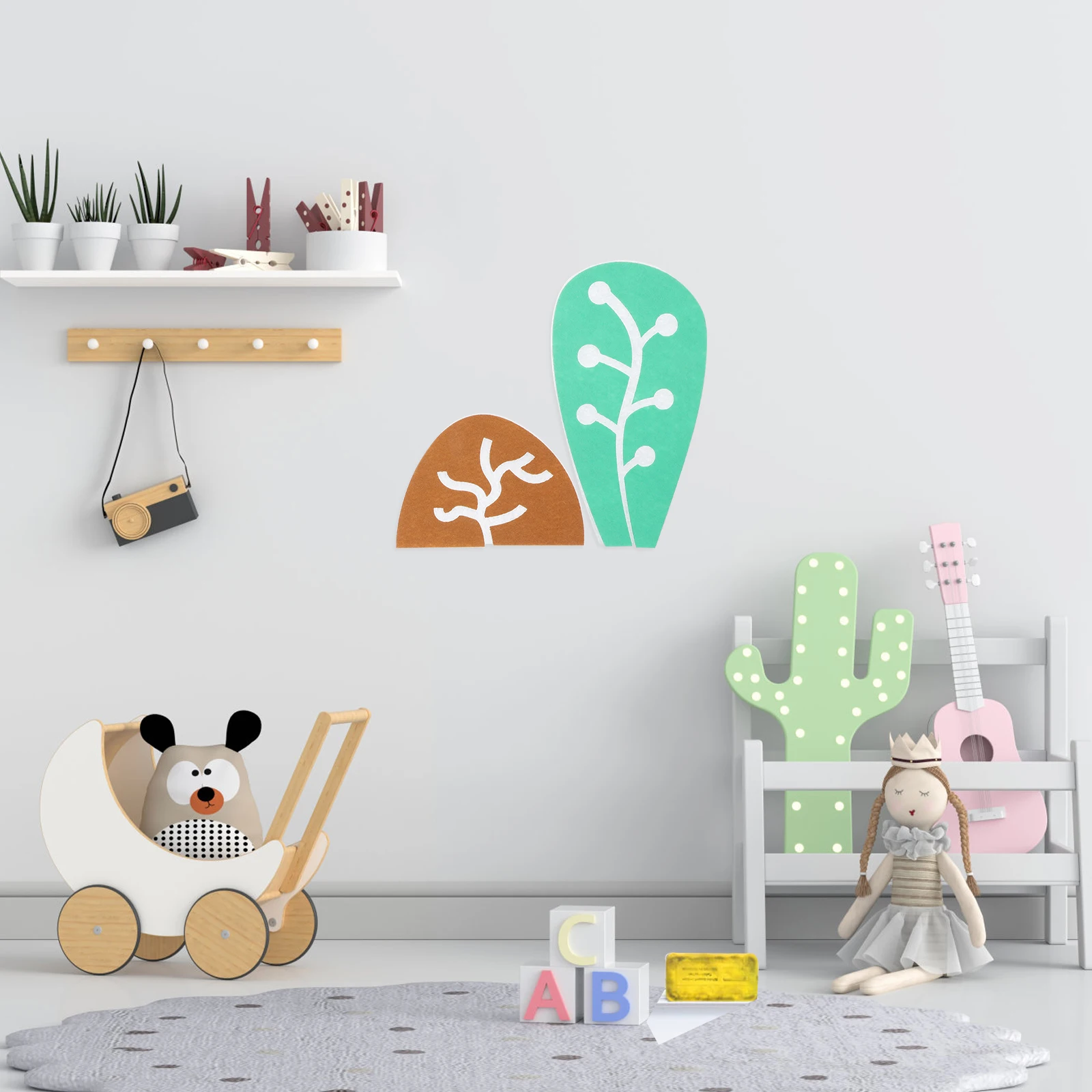 

Nonwovens Wall Tree Pattern Removable Wall Decals Durable Kids Room Nursery Bedroom DIY Safe Removable Decorative Stickers