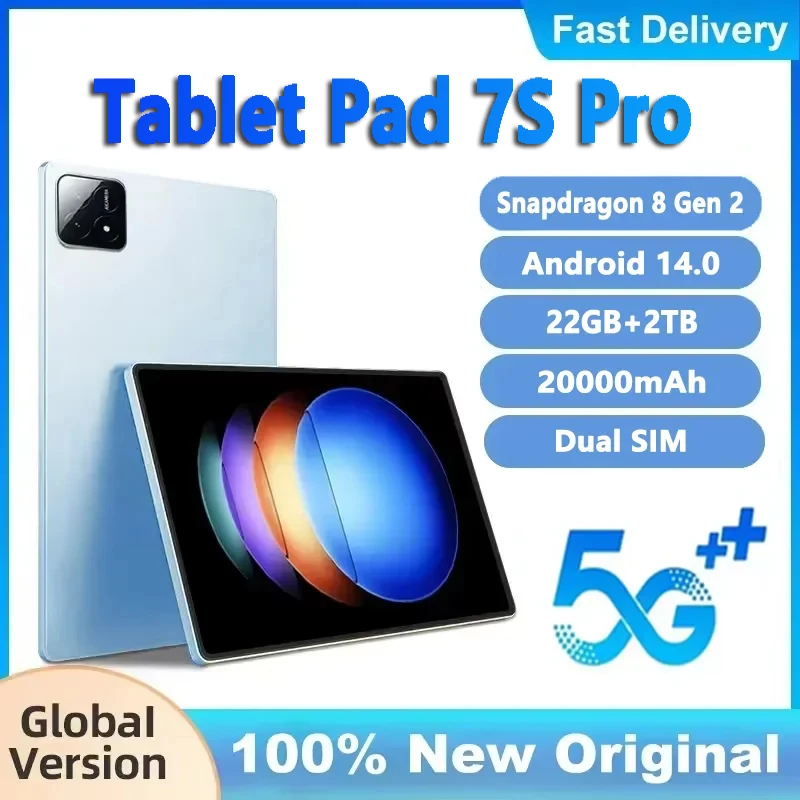 2025  Global Version Tablet PC Pad 7S Pro 11inch  Android 14 Snapdragon 8 Gen 2 22GB+1TB 5G Dual SIM Bluetooth WiFi HD 4K Tablet