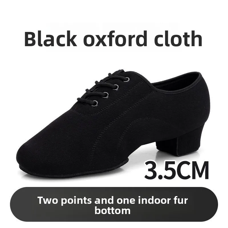Cowhide Soft-soled Boy's Latin Dance Shoes for Modern Dance Competitions