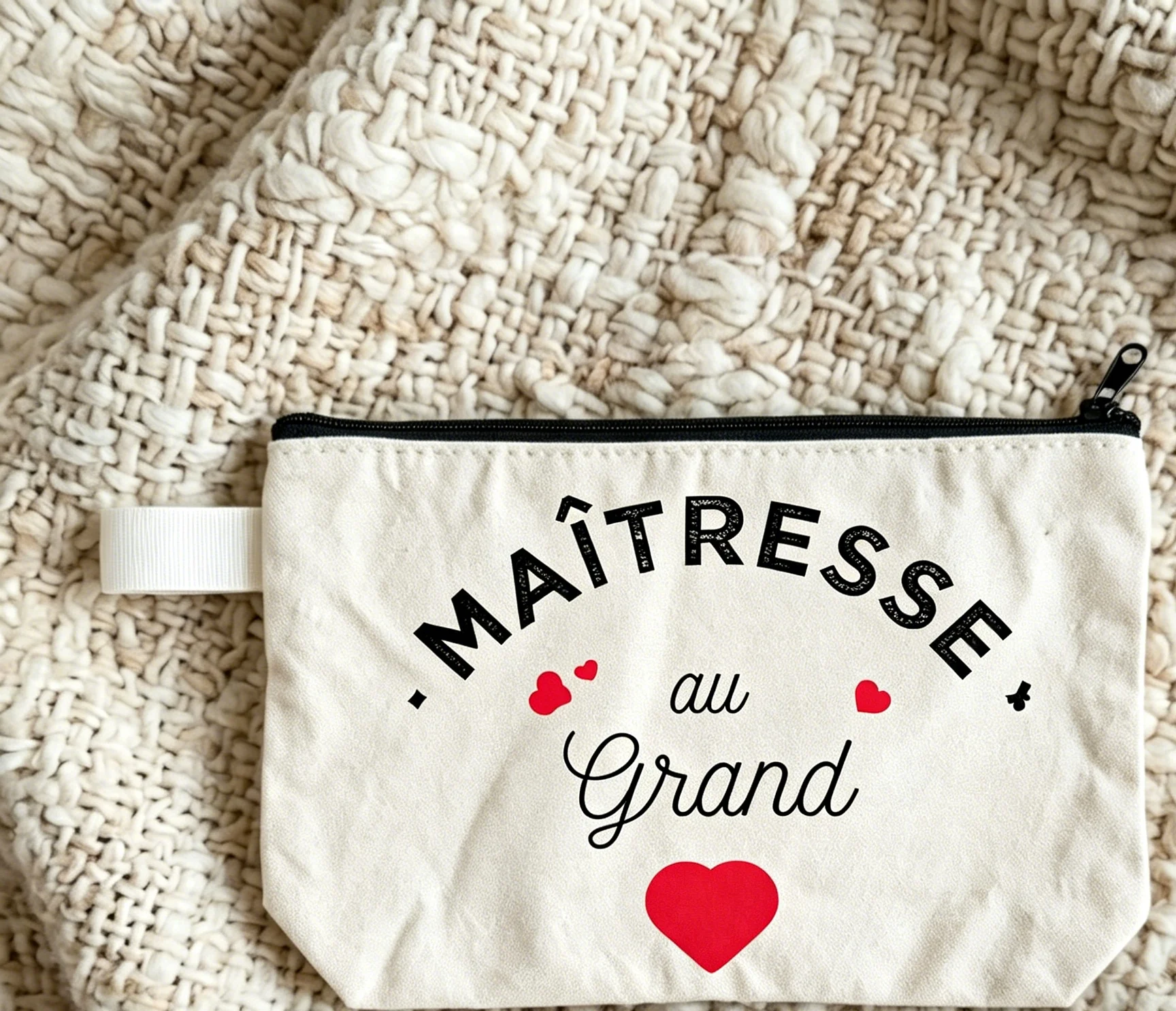Fashion France Thank You Printed Travel Cosmetic Bag Mouth Red Envelope Pencil Case Women Bag Back to School Gift and Wallet