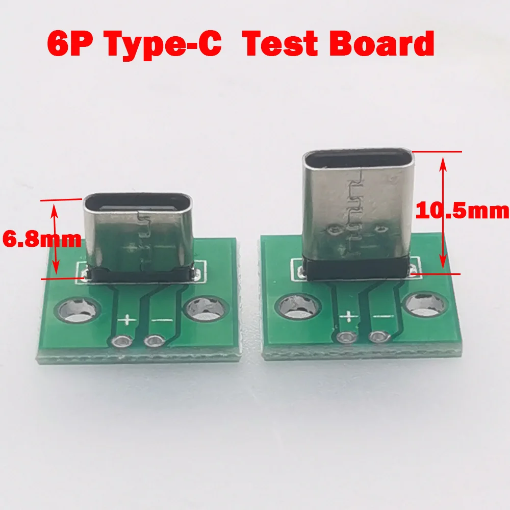 1-10 sztuk USB typu C Jack 6Pin złącze płyta testowa gniazda żeńskie USB-C Port ładowania USB typ C złącze wtykowe stacja dokująca