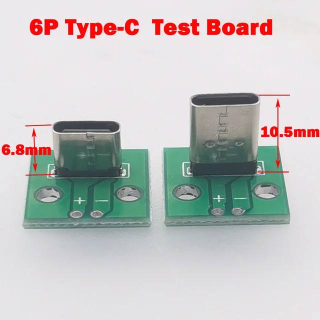 1-10 sztuk USB typu C Jack 6Pin złącze płyta testowa gniazda żeńskie USB-C Port ładowania USB typ C złącze wtykowe stacja dokująca