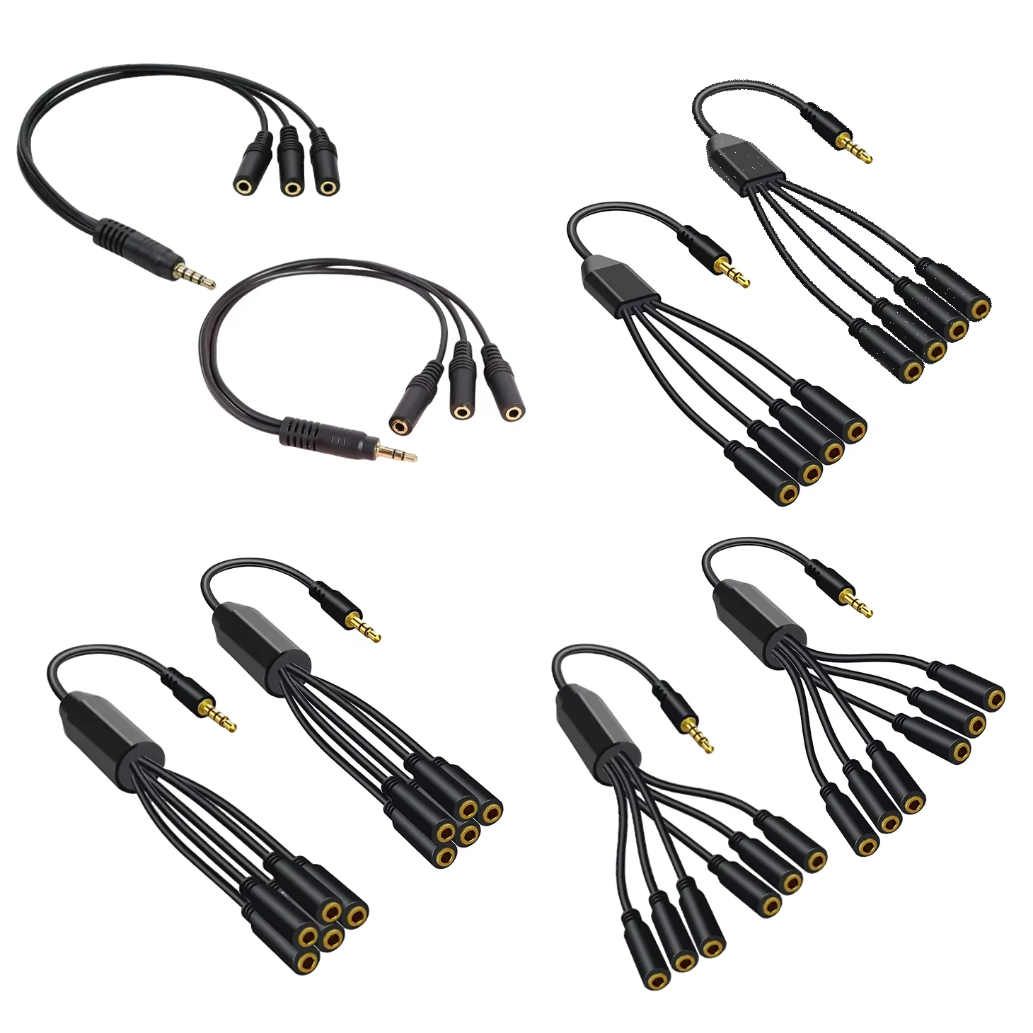 3.5mm Headphone Splitter 1/8 TRS/TRRS Male to Female Jack Stereo AUX Adapter Audio Extension Cable for PC Phone TV Speaker