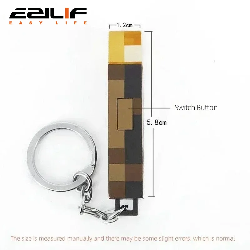 MC Game Mini Torch Flashlight LED Light USB الشعلة القابلة لإعادة الشحن المفاتيح على ظهره قلادة الهدايا زخرفة مصغرة #5