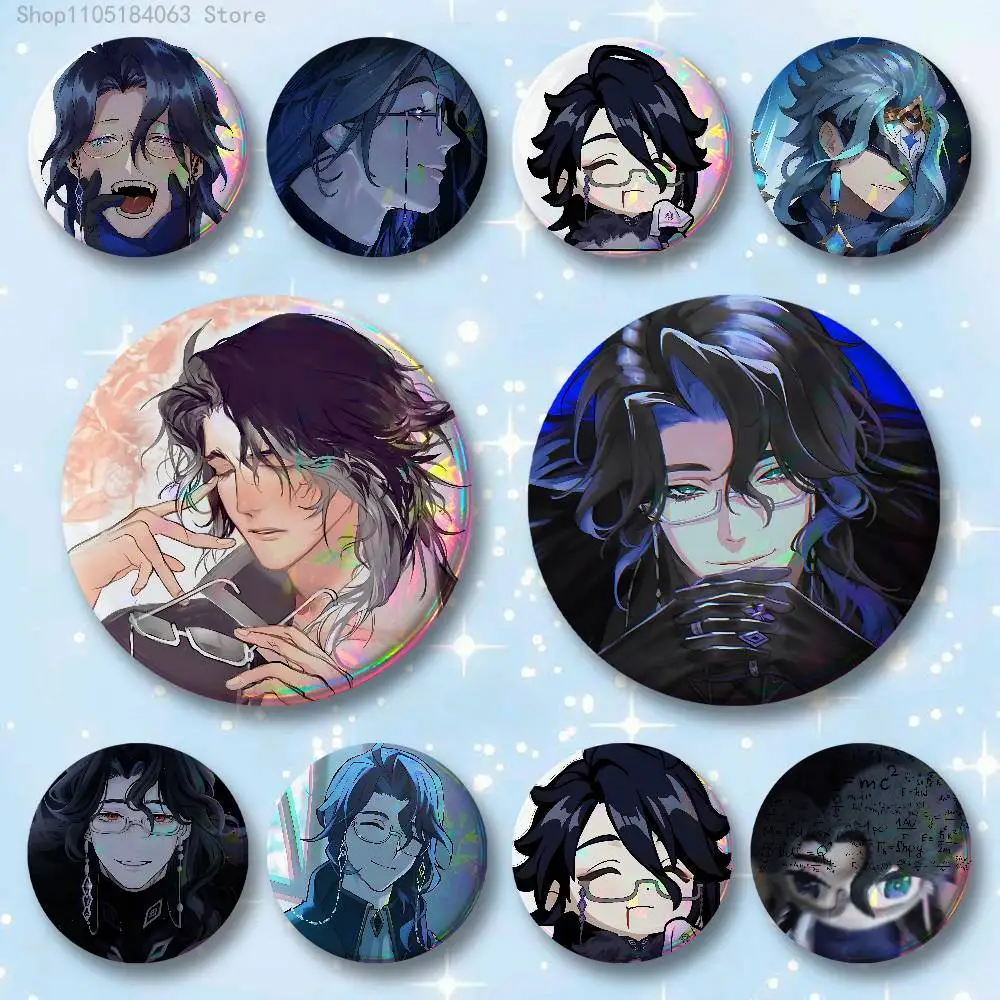 

Genshin Impact Pantalone Badges 25 32 44 58 75 mm Round Cosplay Pin Bag Decor Fans Collect Friends Gifts Brooch Souvenir