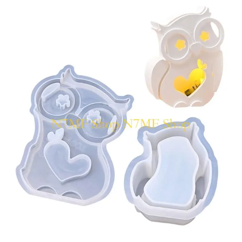 

N7MF прочная силиконовая форма в виде совы для проектов DIY с полой детализацией художественного освещения