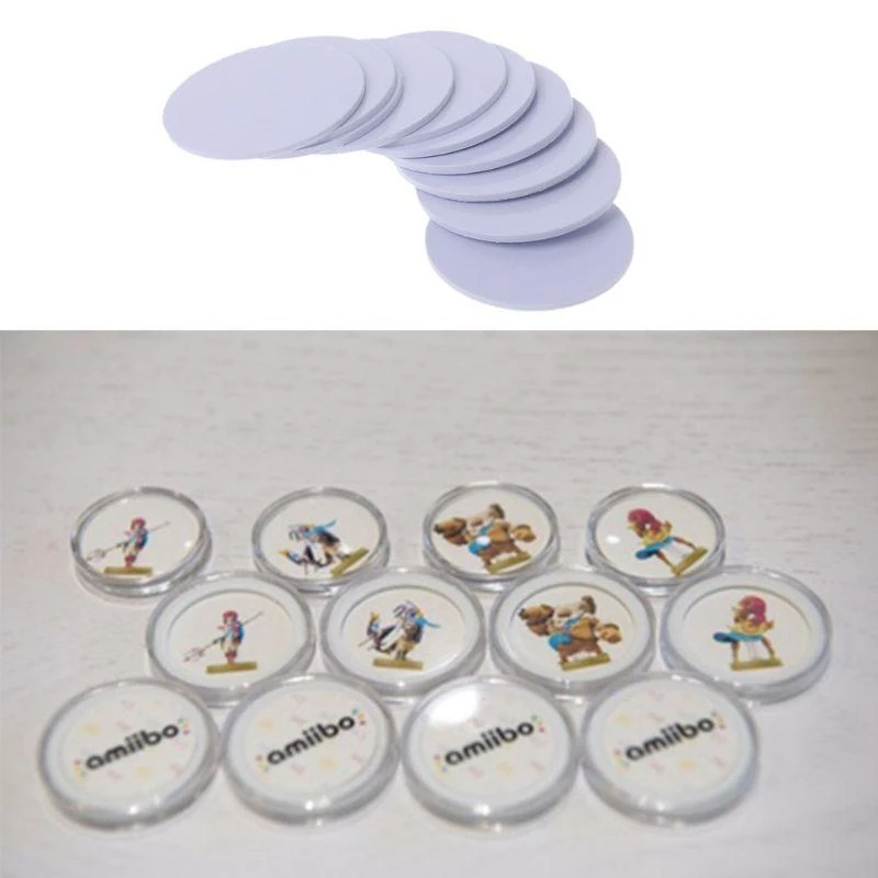 W89C 10PCS 1 Inch Coin Capsules Tag Holder for Round Cards Tags
