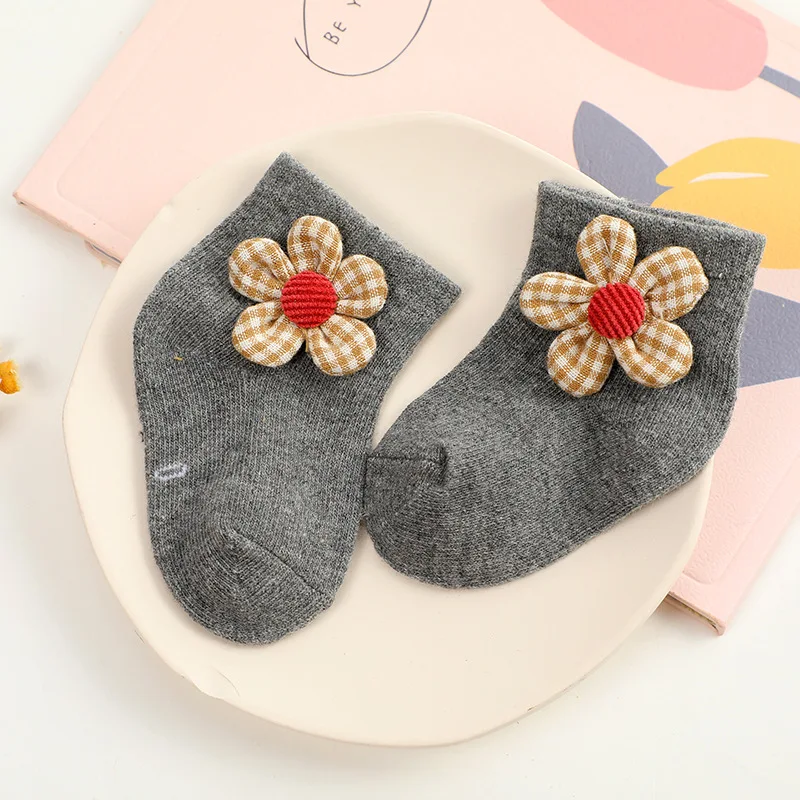 Newbonr baby cotton socks with mesh in the fall and winter Toddler socks Girl Sokken flower adornment fashion girls sock