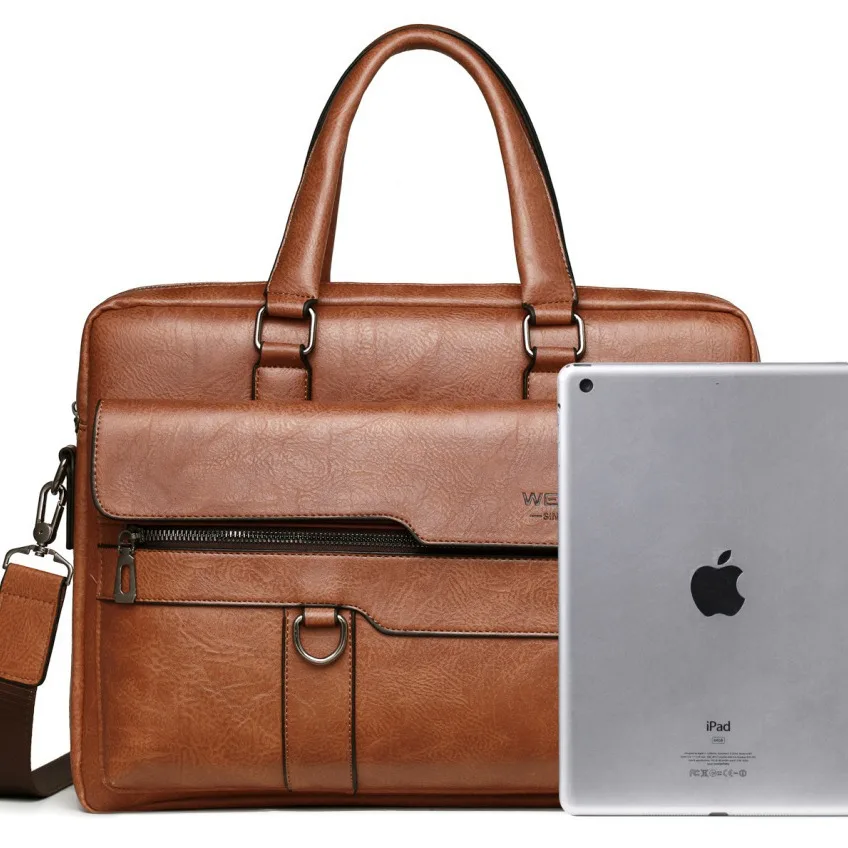Borsa a tracolla da uomo, valigetta retrò, portaoggetti per computer aziendale, valigetta di grande capacità