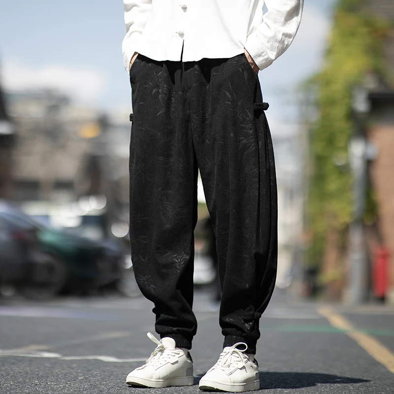 

Loose Harajuku Sle Lantern Pants Men's Casual Trousers Spring Autumn Large Size Youth Faion Polyester Fiber Straight Leg
