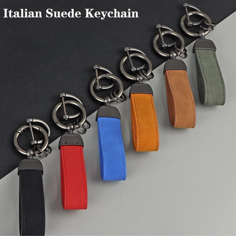 Car Keychain Pendant Suede Keyring  Anti Loss keychain for women's and Men's gifts Fashion Key Holder Jewelry  Auto Accessories