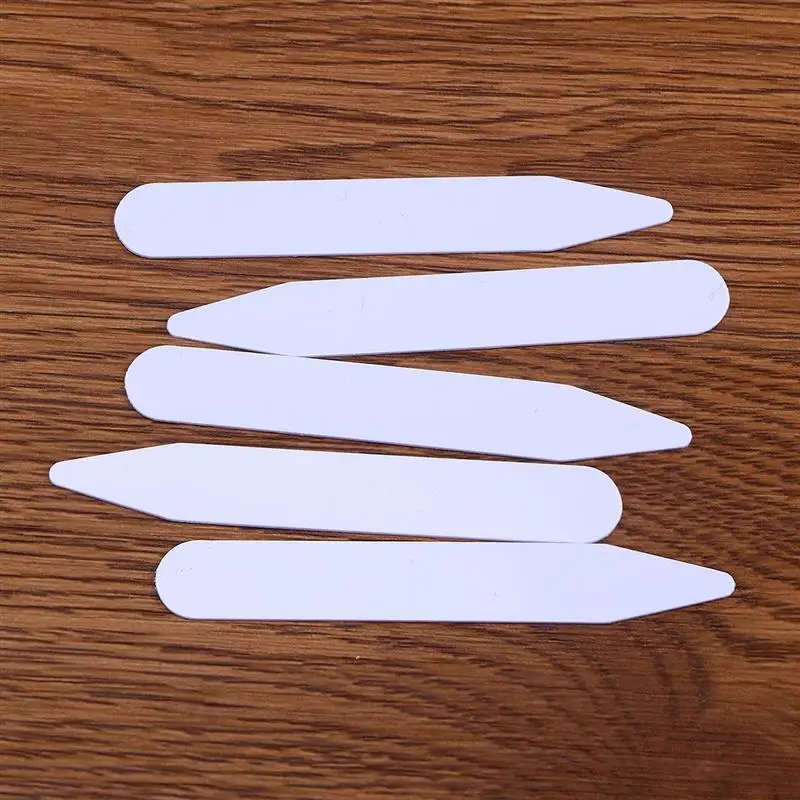 200pcs Plastic White Collar Stays Bones Stiffeners in 3 Sizes