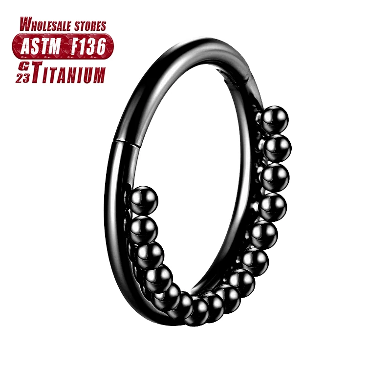 F136 Titan Piercing Schwarzer Nasenring Implantatqualität Scharnier Seamles Ohrring Clicker Knorpel Septum Daith Tragus Schmuck Geschenk – Detail 26