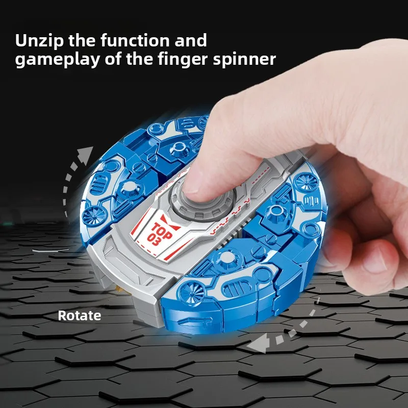 어린이용 변형 피젯 스피너 | 공룡 메카 탱크 로봇 손가락 장난감 | 다중 형태 변형 | 깨지지 않는 조용한 회전