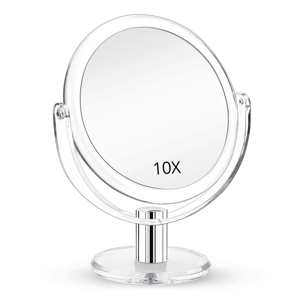 

Magnifying mirror double-sided, 1X 10X magnifying mirror, desktop vanity mirror, clear