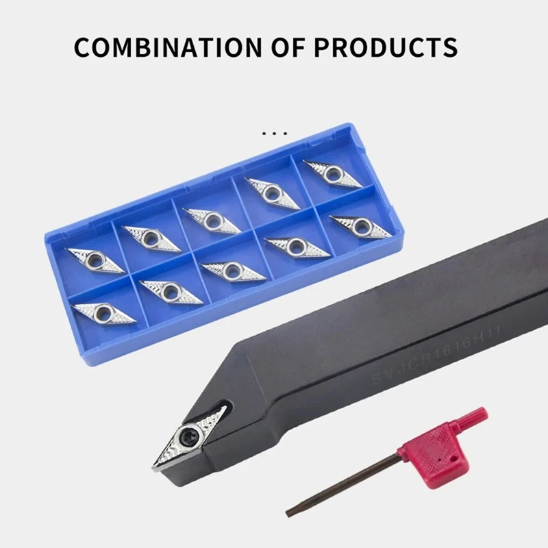 External Torneamento Ferramenta Arbor, Carbide Insert Set, Madeira Torno Ferramentas e Acessórios para Woodtorneamento, VCGT160404