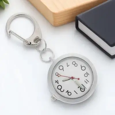 Nurse Hanging Watch with Luminous Hands Stainless Steel Clip Pocket Timepiece Night Nursing Work Gift