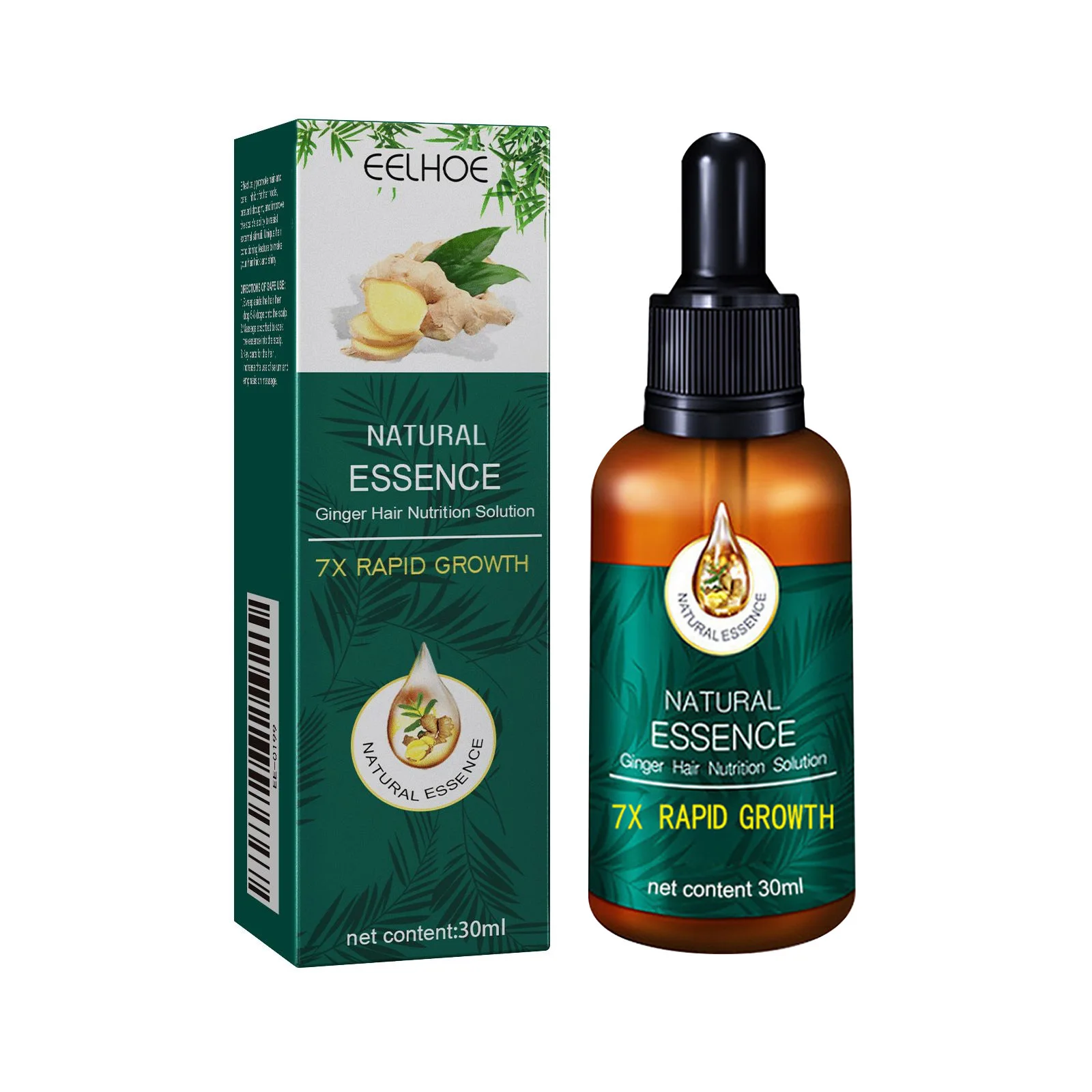 العناية بالشعر بالزنجبيل، بصيلات إصلاح الزيوت العطرية، شعر ناعم ولامع يستعيد اللمعان والحيوية، وتحفيز نمو الشعر #6