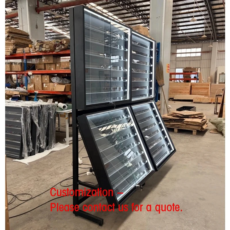 custom.Factory Acrylic Metal Trading Card Display Cabinet Collectible Baseball Sports Card Display Rack with Lockable