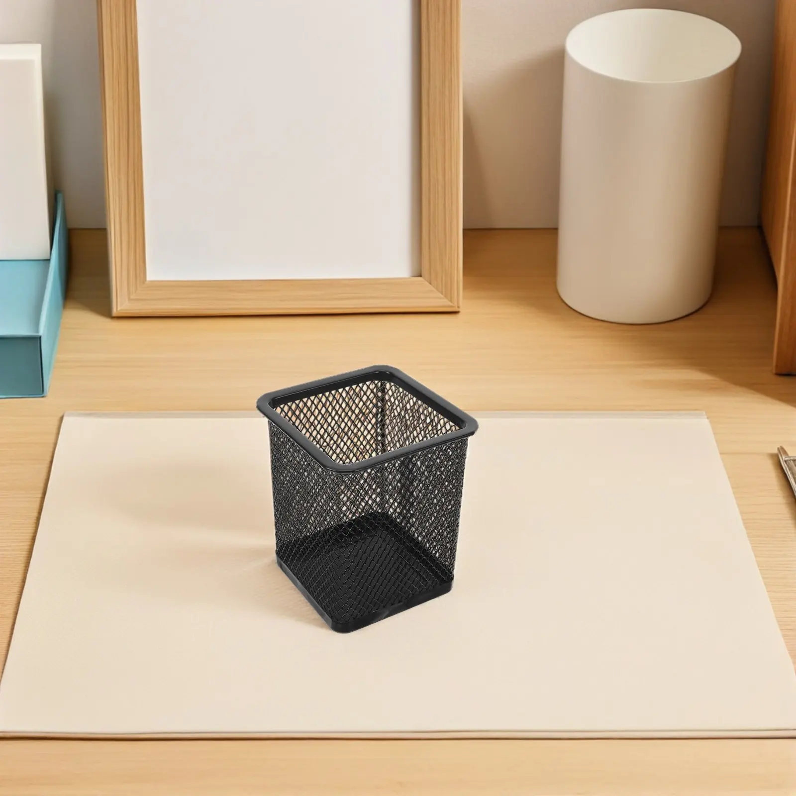 12pcs-iron-bucket-pen-holder-hollow-mesh-metal-desk-organizer-for-stationery-makeup-brushes-classroom-tabletop-storage