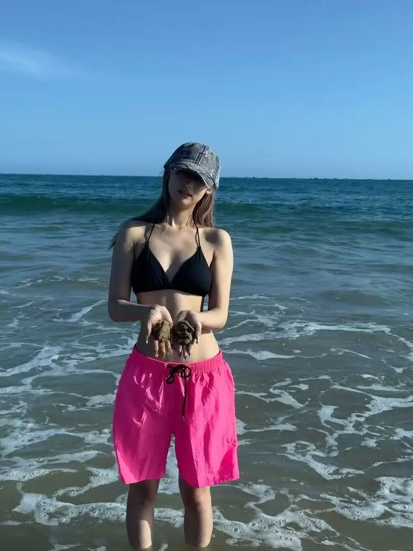 

American Sle Summer Trendy Loose Casual Pants Qui Dry Sports orts for Men And Women Beach Pink Color Youth Active Sle