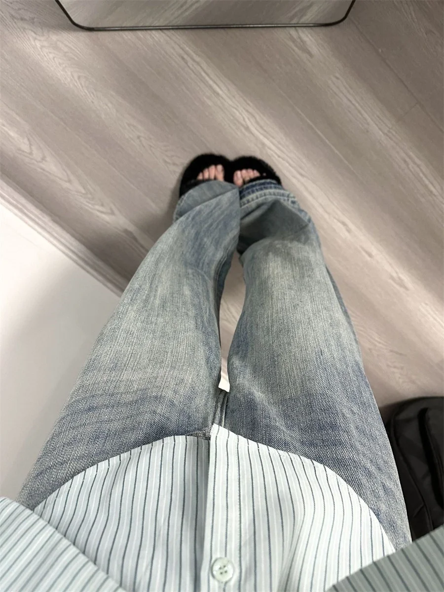 

Джинсы женские джинсовые с шипами и заклепками, цепочка из бисера, кисточки с блестками и жемчугом, женская мода, готический панк, эмо, гот, альтернативная блестящая огранка