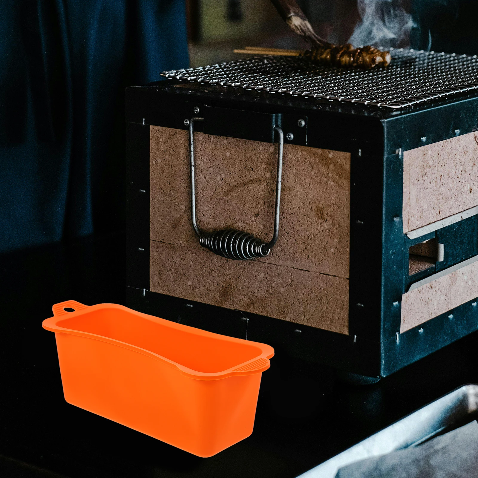 Caja de conexiones de aceite de silicona para barbacoa, accesorios para acampar, revestimiento de cacerola de goteo, bandeja de taza de grasa reutilizable, barra de cocina resistente a altas temperaturas, 2 uds.