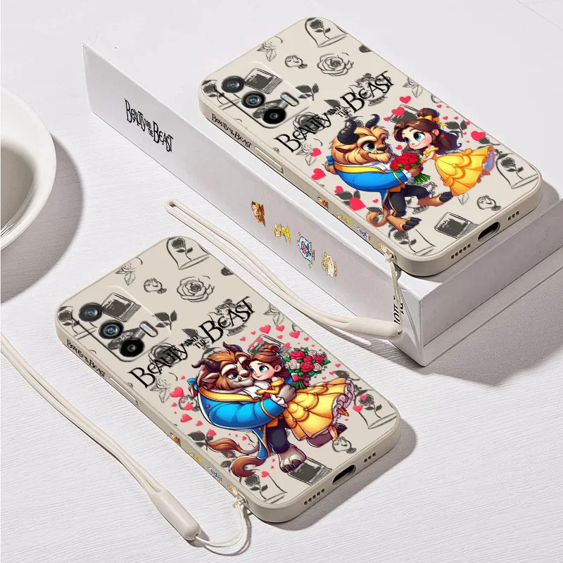 

Beauty and the Beast LOVE For Realme Narzo 60 50i 20 C67 C63 C65 C55 C35 C33 C31 C25 C20 C12 Liquid Left Rope Phone Case