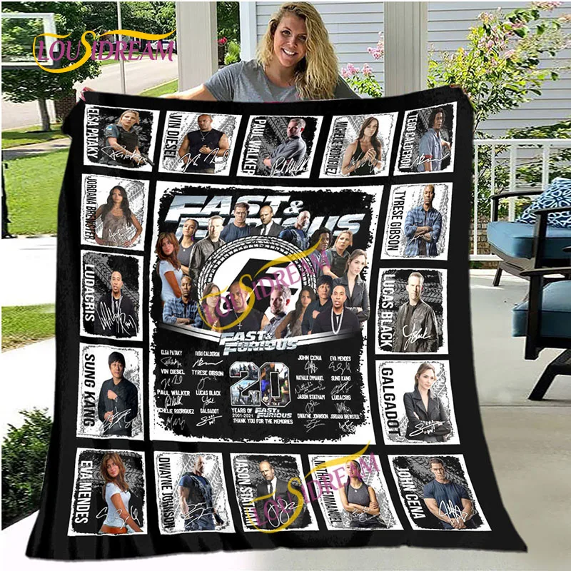 Fast & Furious Street Racing Four Seasons Sofa Bedcovers Home Office Soft Fury Blanket Plaid Soft Warm Flannel Blanket Fans Gift