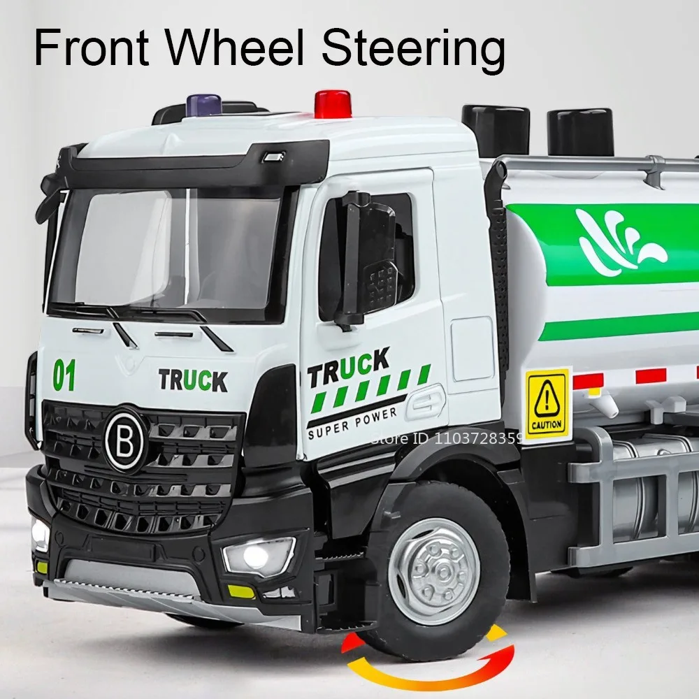 1:32 Legierung Müll Sprinkler Engineering Fahrzeug Modell Spielzeug Metall Diecast Sound Licht Türen Geöffnet Zurückziehen für Kinder Geschenke