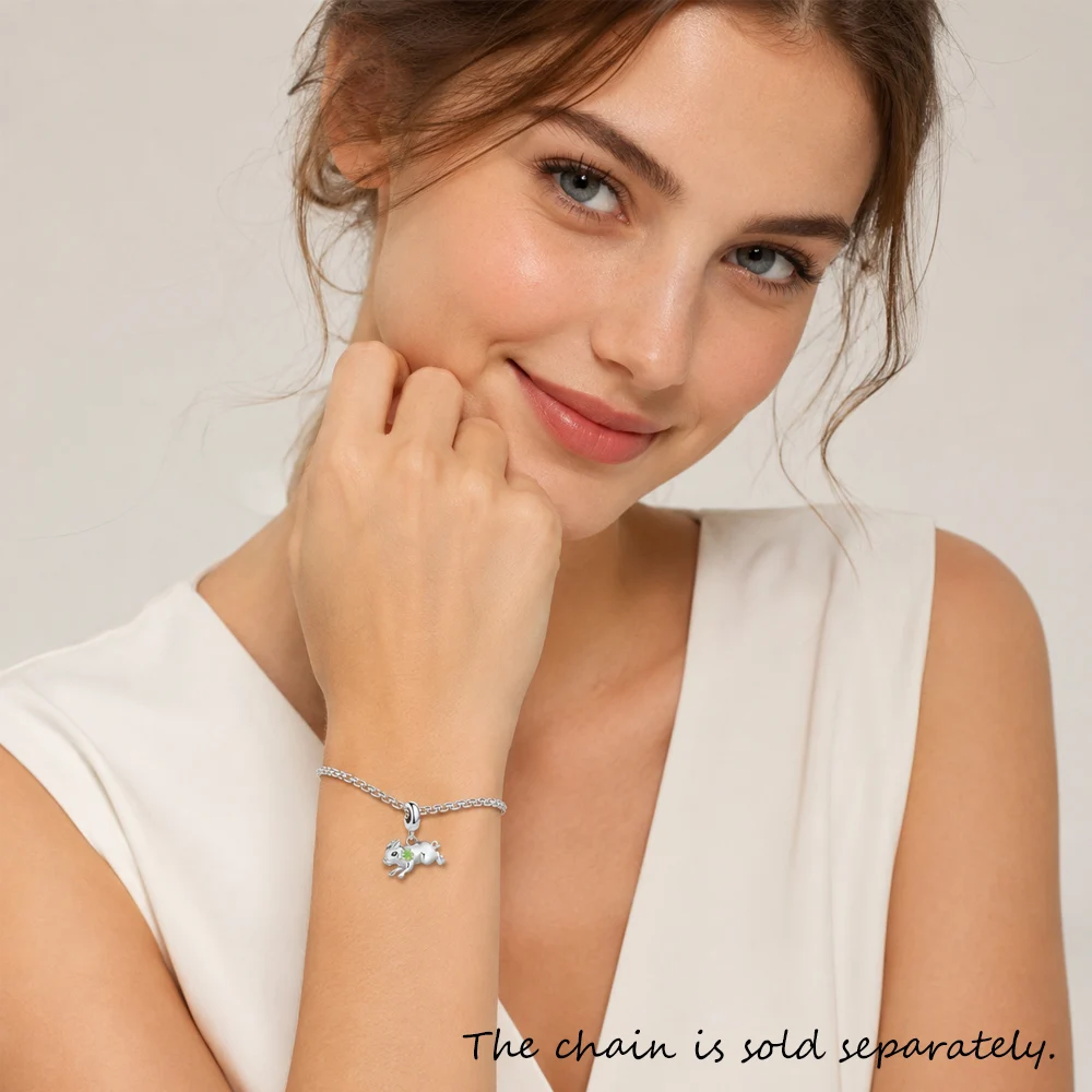 Little Pig With Cloverleaf Pendant Charm Lucky 925 Sterling Silver Fashion Jewelry Gift For Women Men