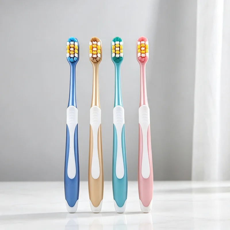 Hard bristle toothbrush effectively removes smoke stains adult senior couple home toothbrush anti-slip handle toothbrush