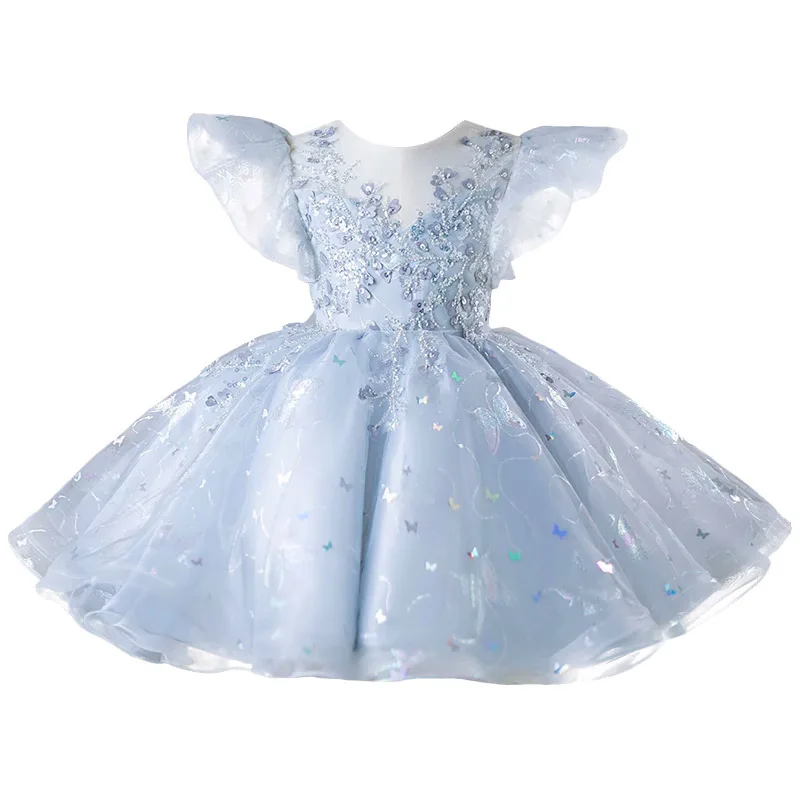 Vestido de lantejoulas tutu feminino, roupa formal infantil, vestido de casamento, festa de aniversário, batizado, infantil, 1 a 12 anos