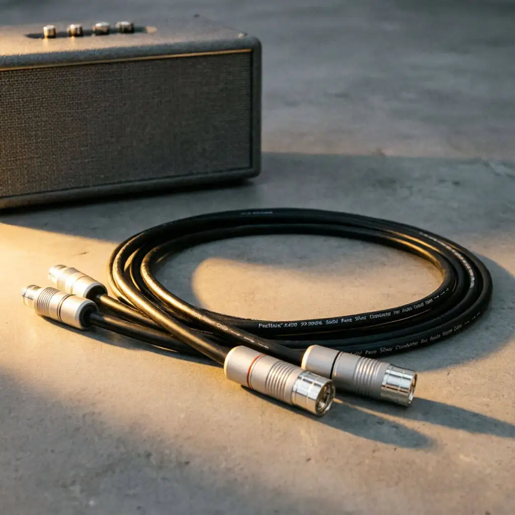 

99.998% Pure Silver XLR Cable, PSS Solid Silver Core, Silver-Plated Connector, HiFi Balanced Audio Interconnect for DAC/Amp/Spea