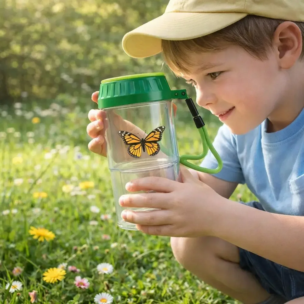 Scalable Insect Observation Box Magnifying Non-Slip Butterfly Catcher Ventilated with Tweezers Ant Observation Jar Student Use