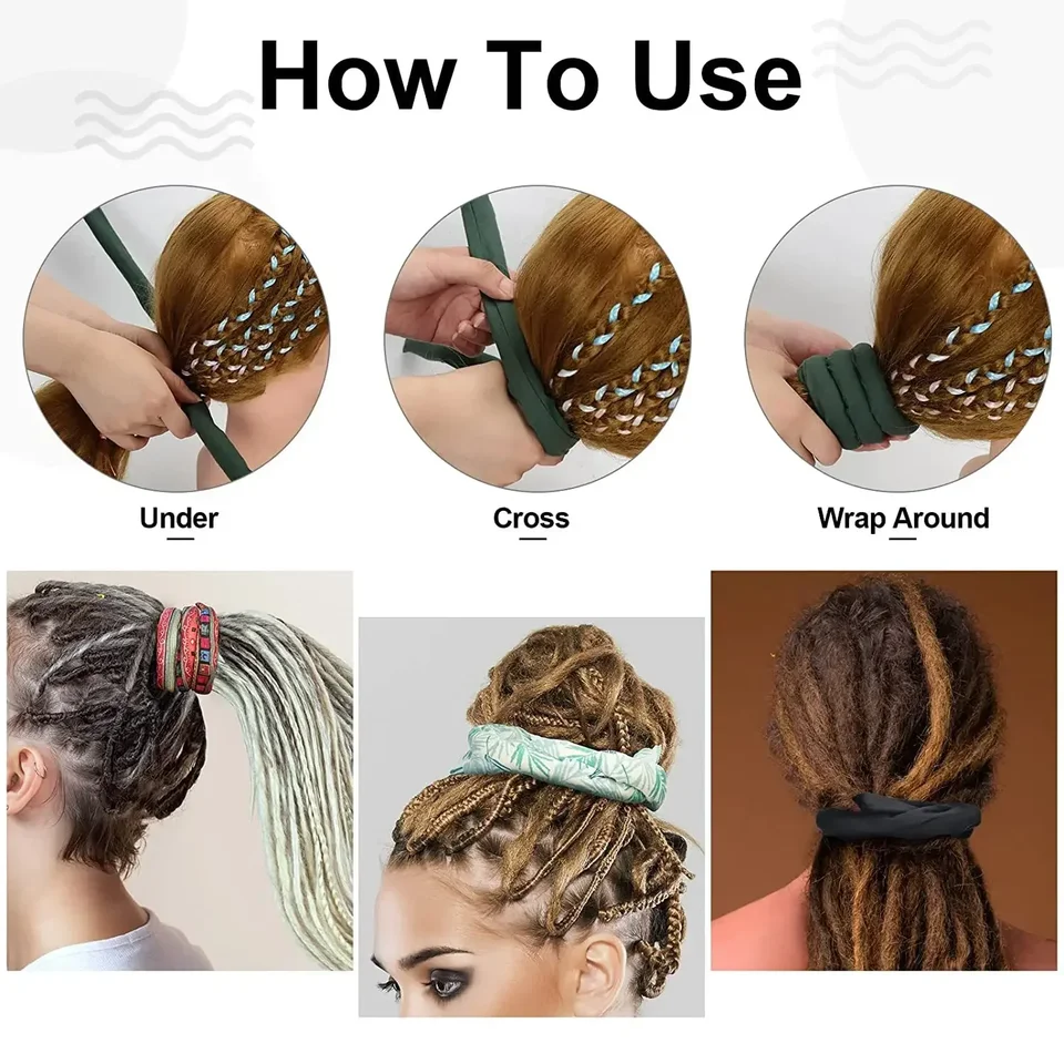 カラフルな曲げ可能なヘアバンドエスニックスタイルヘアロープネクタイ