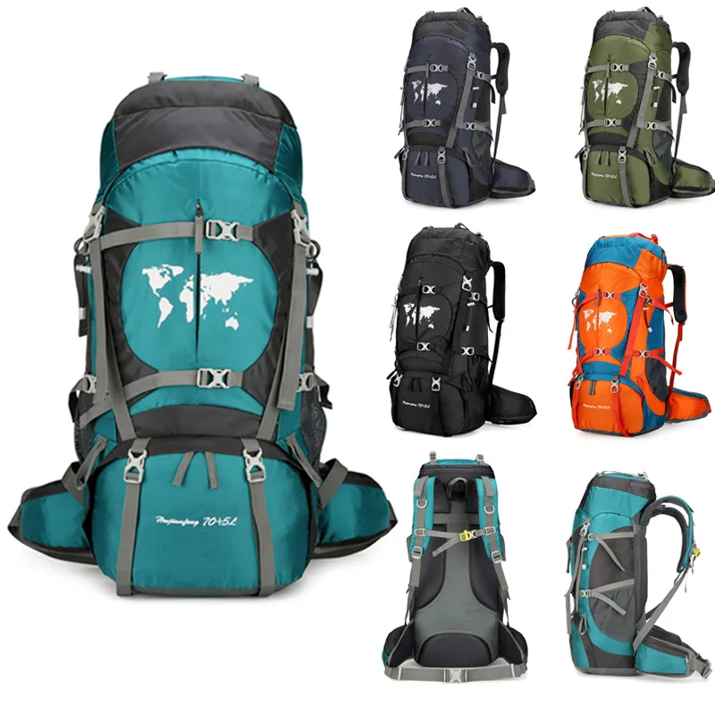 

Outdoor Camping 75L Large Capacity Mountaineering Bag Oxford Cloth Outdoor Hiking Backpack Travel Camping Stand Backpack
