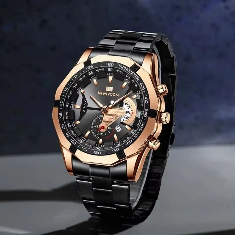 비즈니스 패션 스테인레스 스틸 시계 남성용 손목 시계 달력 패션 남성 석영 손목 시계 Relogio Masculino