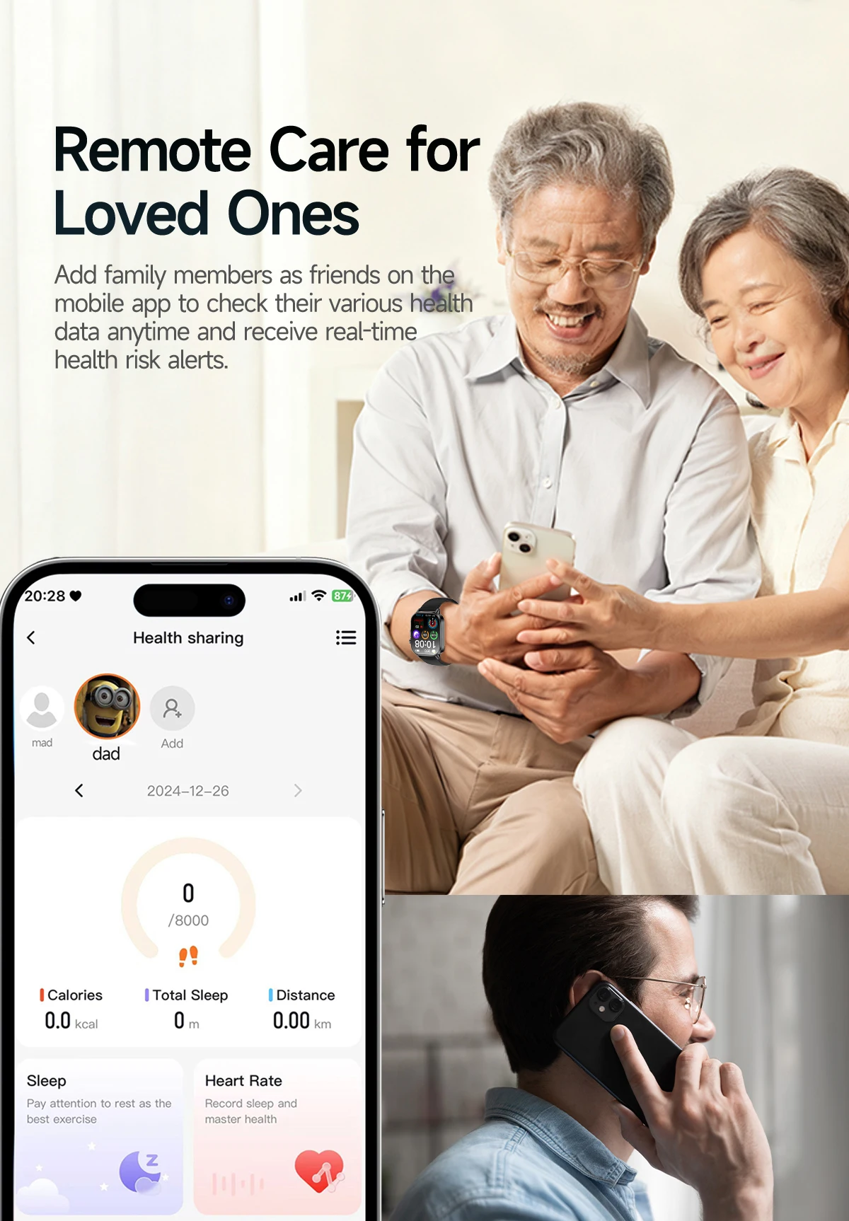 Neue Professionelle Gesundheits-Smartwatch Blutdruckmessung 2,01" AMOLED-Bildschirm Harnsäure Blutfette Taschenlampe Pflege-Smartwatch für Frauen – Detail 18