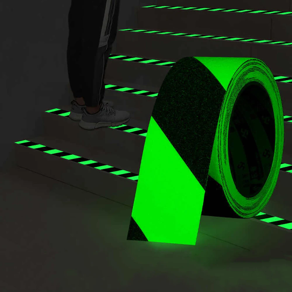 Ширина 50 мм, светящаяся лента из ПВХ, противоскользящая самоклеящаяся светящаяся лента, предупреждающий знак для лестницы, ванной комнаты, наклейки, украшение для дома своими руками