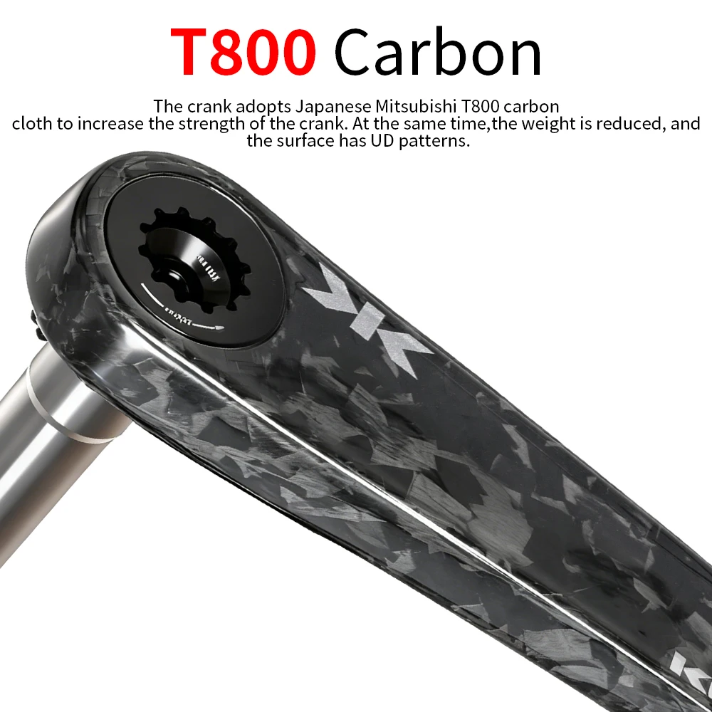 KORE 345g Ultra-Light Carbon Crankset T800 Carbon 24mm Titanium