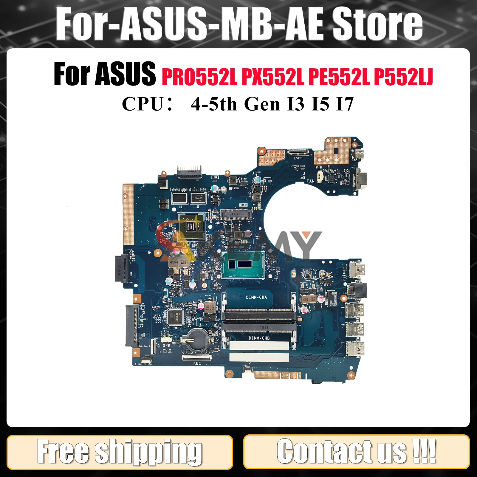 

P552LJ Материнская плата для ноутбука ASUS ProArt PX552L P552L PRO552L P552LJ PE552L Материнская плата для ноутбука с процессором I3 I5 I7 100% тест в порядке
