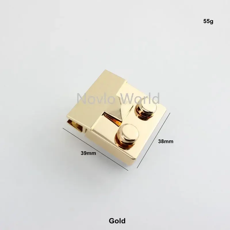 Nolvo World 2-10 pieces 39*38mm 3 colors Lock Bag Accessories For Bags Custom Logo Metal Press Lock