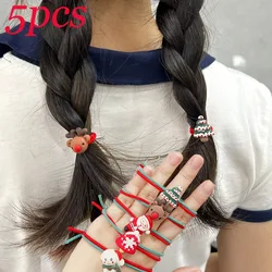 Christmas Hair Cord Mom Daughter Elastic Hair Bands Cute Cartoon Christmas Elk Snoeman Headwear for Girls Christmas Gift