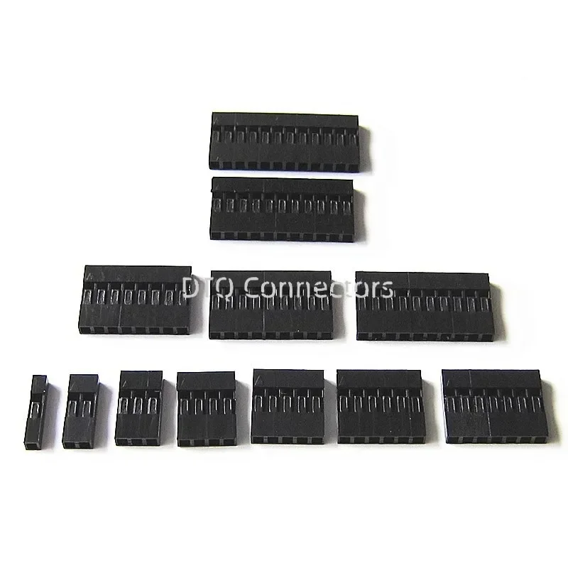 50pcs 2.54mm Dupont connector Male/Female Pin Way Cable Plug 2/3/4/5 Pin Electrical Pin Jumper Header Housing Wire Connector Kit