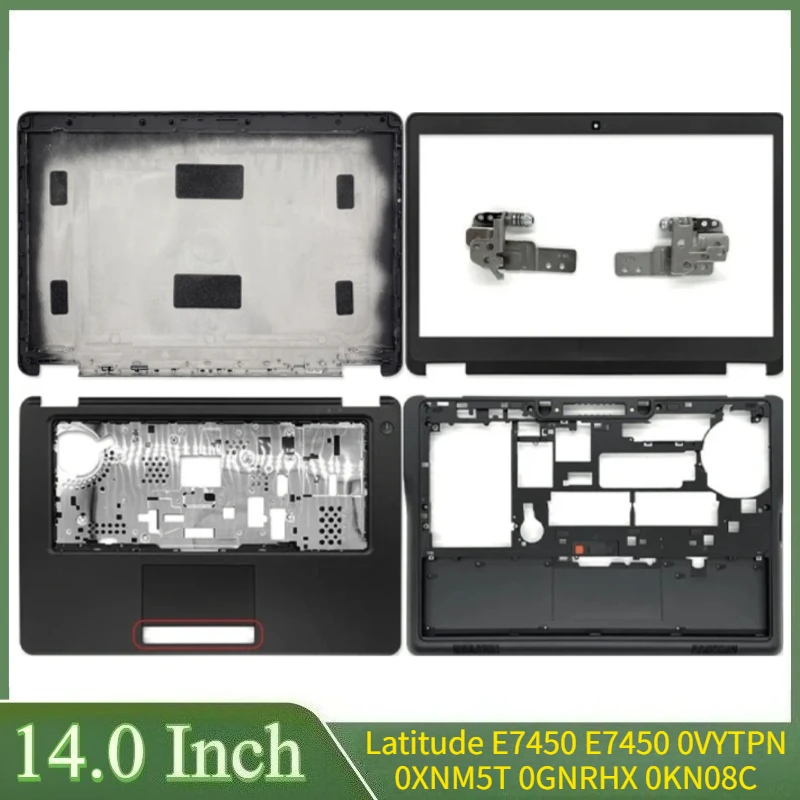 14 "nuevo para Latitude E7450 E7450 0VYTPN 0XNM5T 0GNRHX 0KN08C cubierta trasera LCD para portátil bisel frontal bisagras de reposamanos superiores funda inferior