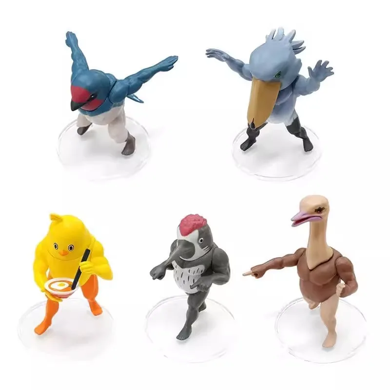 Original MEDICOM Gashapon Muscle Bird Shoebill Qversion Anime Animal Action Figure Model Toys Gifts Cartoon Character Collection