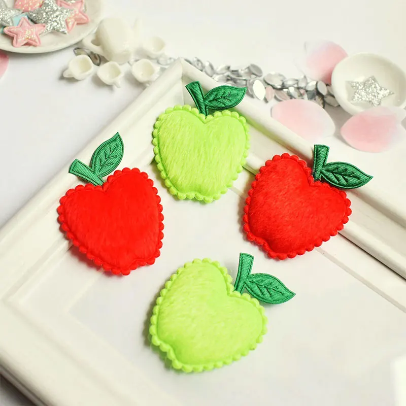 40 Stück Cartoon-Apfel-Filz-Applikationen zum Aufnähen für DIY-Haarspangen, Puppenkleidung, Dekorationspatches – Stoffzubehör – Detail 6