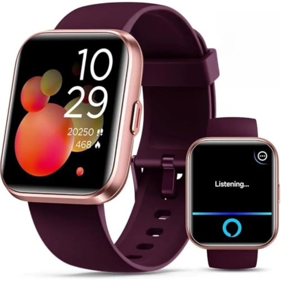 Smartwatch for Women, Compatible with Android and iPhone, 1.8'' Fitness Tracker Watch with Alexa, Call and Notification Alerts,